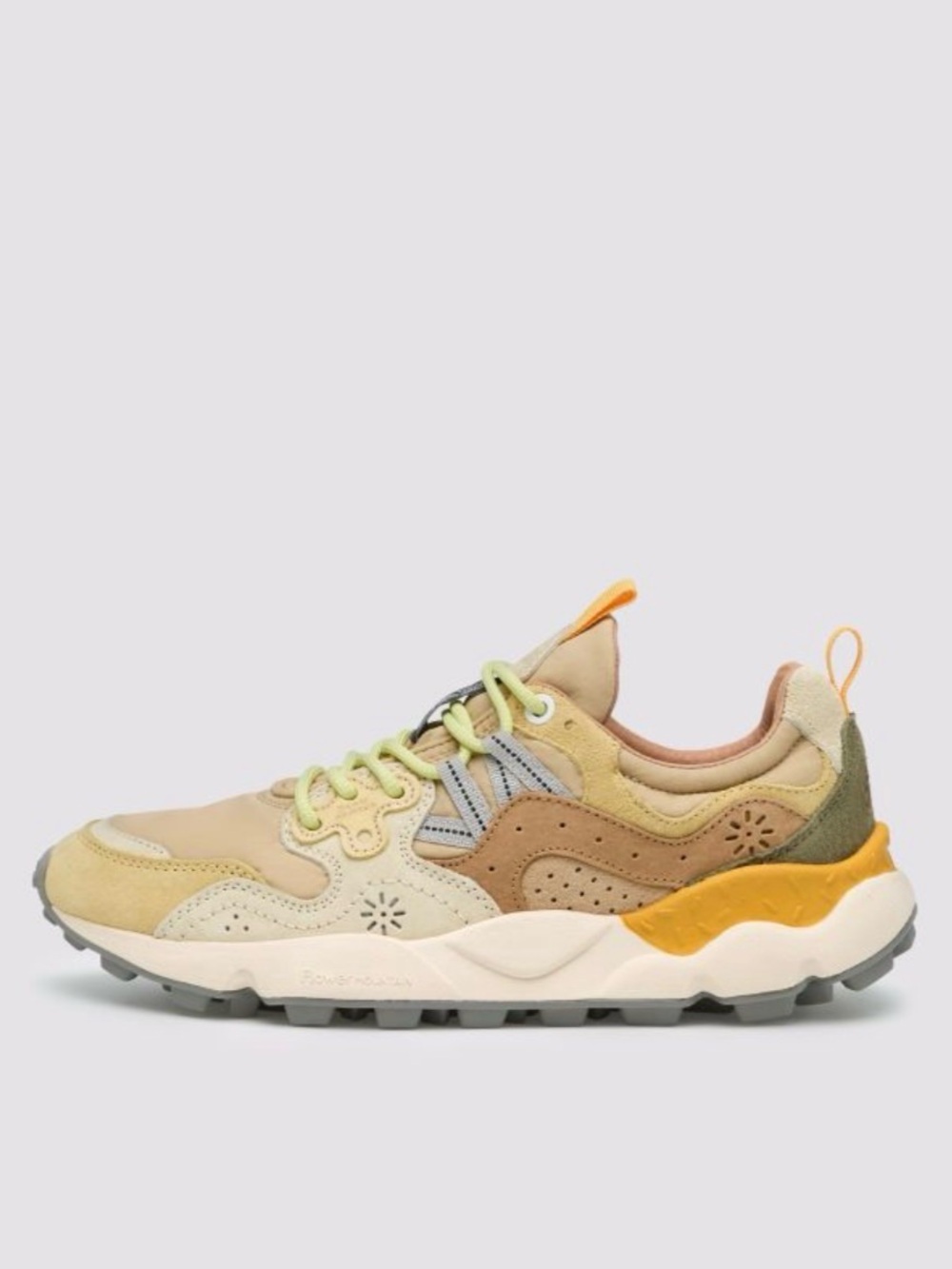 NWT Flower Mountain YAMANO 3 UNI Suede technical fabric sneakers - Beige-Yellow - Picture 1 of 16